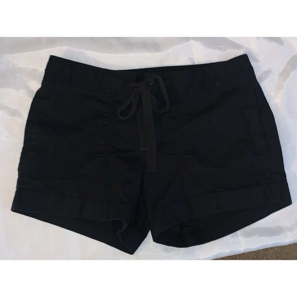 Old Navy Utility Shorts Womens Black 6 Mid Rise Drawstring Zip Fly Button 2023